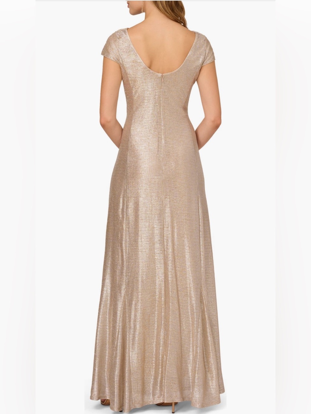 Adrianna Papell Taupe Metallic Dress - Picture 13 of 16